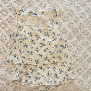 Old Navy Matching Set- Blue Floral Print Top and Skort